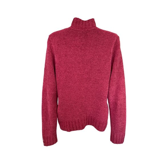 Sonoma LifeStyle Womens  Sweater Size M Red Mock Neck Button Pullover Cabincore - Picture 2 of 7